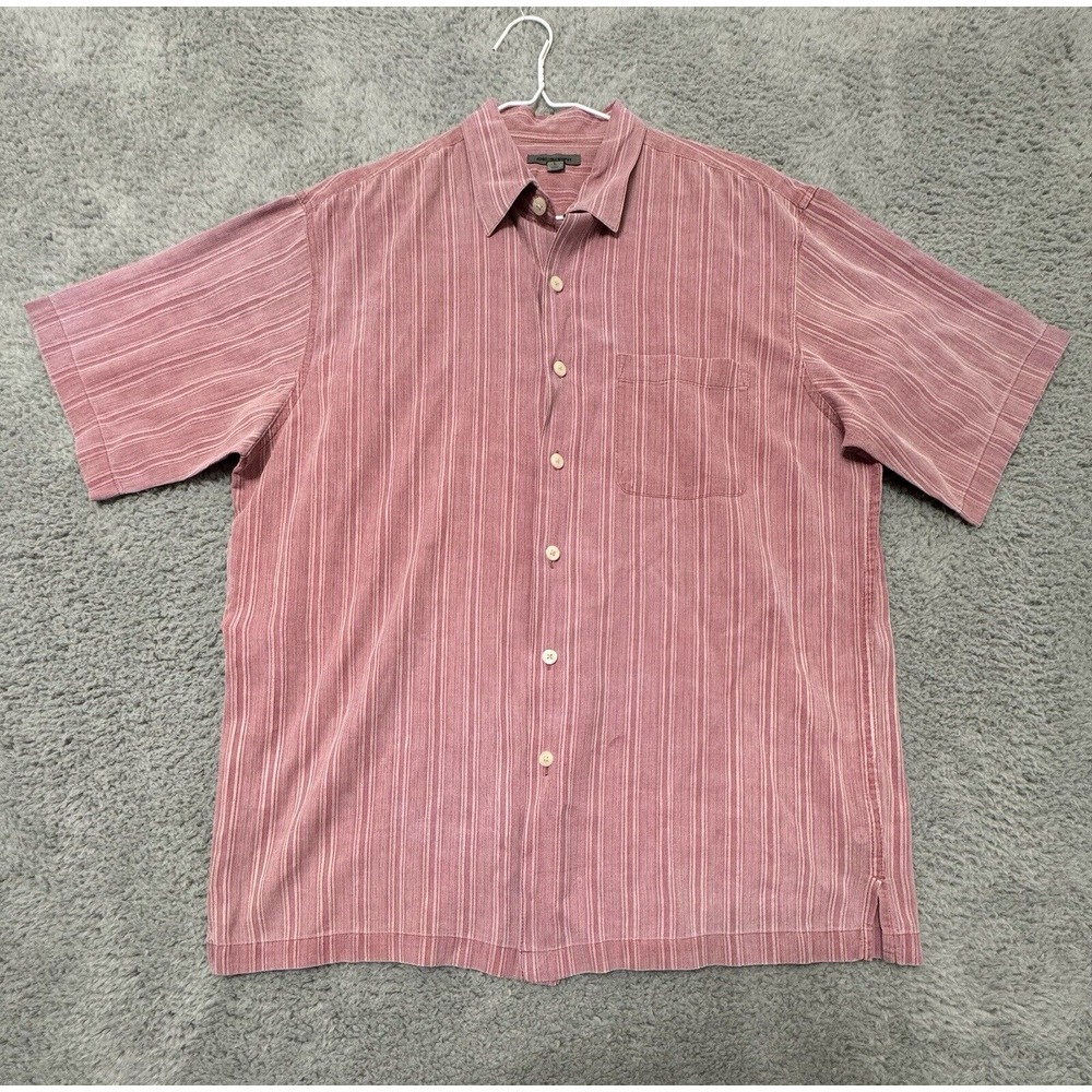 Johnston & Murphy Button‎ Down Short Sleeve Shirt Adult L Pocket